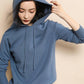 Autumn and Winter New Knit Sweater Women's Head Loose Bottom Solid Color Long-sleeved Hoodie