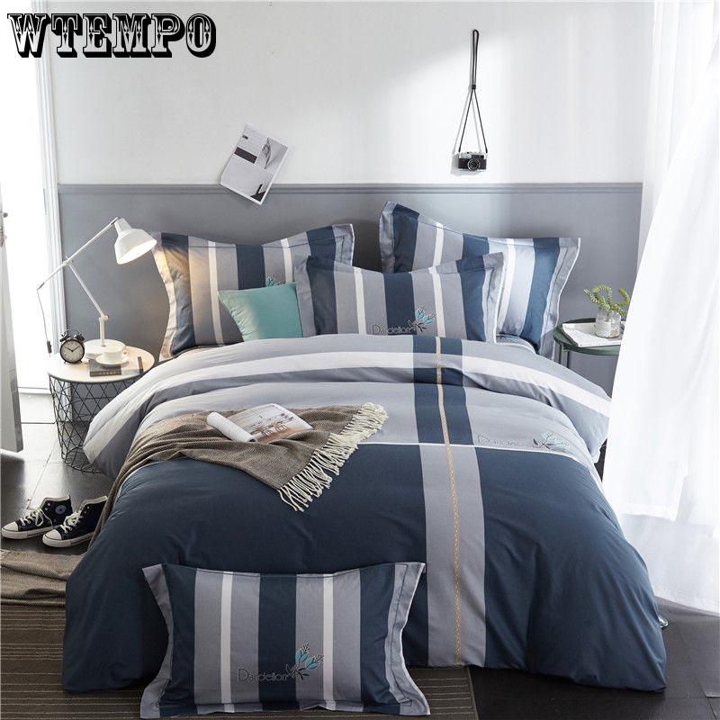 4 Pcs Set Pillowcase Soft Comfortable Bedding Set Home Quilt Cover Set Queen King Size