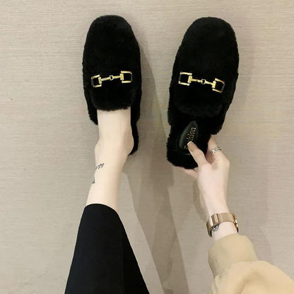 Ladies Fashion Trend Cotton Slippers Design Sense Flat Shoes Indoor and Outdoor Leisure Necessities