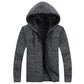 Autumn and Winter Men's Plus Velvet Knitted Cardigan Zipper Sweater Jacket Large Size Loose Knitted Cardigan Jacket Jacket