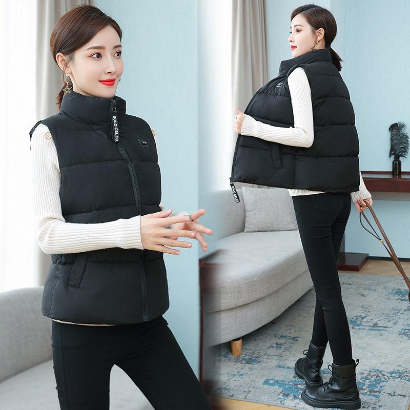 Cotton Vest Autumn and Winter Women's Short Jacket Korean Fashion Slim Fit All-match Women's Cotton Vest Jacket Outer Wear Small Vest