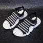 Sports Sandals Women's Summer All-match Non-slip Flat-bottomed Simple Casual Thick-soled Striped Comfortable Breathable Lightweight Sandals