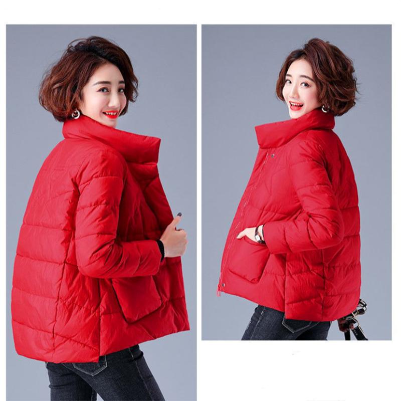 Women's Short Warm Down Jacket Winter Loose Jacket Down Jacket Casual Stand Collar Padded Jacket