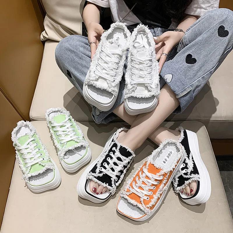 Men's and Women's Fashion Canvas Shoes Indoor and Outdoor Casual Slippers Light Flat Shoes Soft Shoes