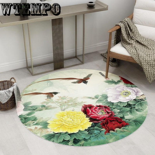 Hanging mat yoga mat soft bedroom carpet living room carpet Chinese style round carpet