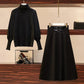 Set Autumn and Winter Turtleneck Sweater Knit Sweater College Style Dress Two-piece Suit Skirt Women
