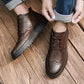 Martin Boots Men's High Top Shoes Men's Casual Shoes British Style Retro Brock Carved Leather Shoes