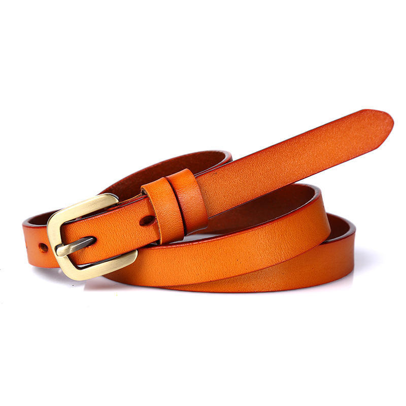 Women's Belt Thin Belt Square Pin Buckle Solid Color Simple