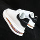 Men Sneakers Bright Leather Shock Absorption Sports Shoes Outdoor Lightweight Running Shoes Training Shoes Black and White