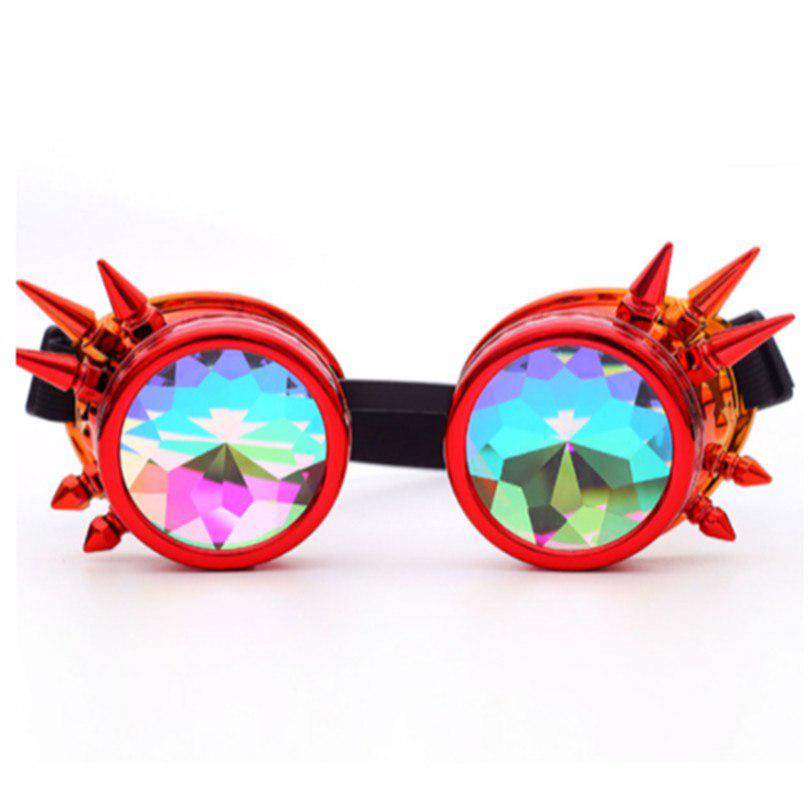 NEW Gothic Holographic Rave Festival Kaleidoscope Glasses Steampunk Sunglasses Goggles Men Women Cos