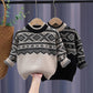 Children's Pullover Sweater Men's Western Style Autumn and Winter Tops Baby Thickened Middle-aged Children's Wool Knit Sweater