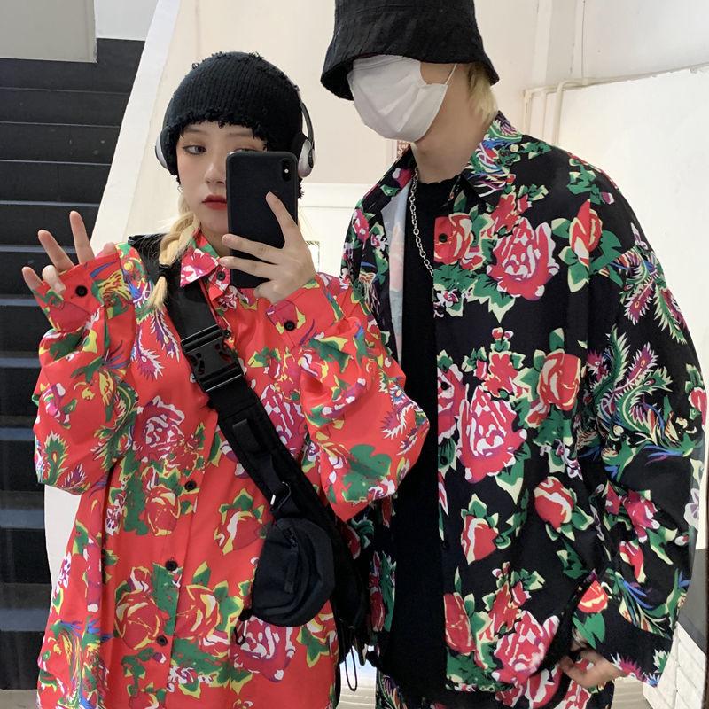 Northeast Big Flower Pants Vibrato with The Same Paragraph Spring and Autumn Hip-hop National Trend Chinese Style Two-piece Trend Men and Women