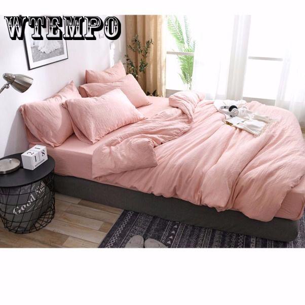 Bedding Set Classic Pure Color Bed Linen Comfortable Cotton Duvet Cover&pillowcase