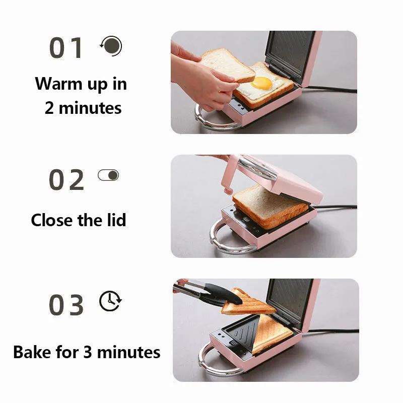 600W Waffle Maker Sandwich Maker Frying and Grilling Machine Kitchen Supplies for Breakfast and Afternoon Tea