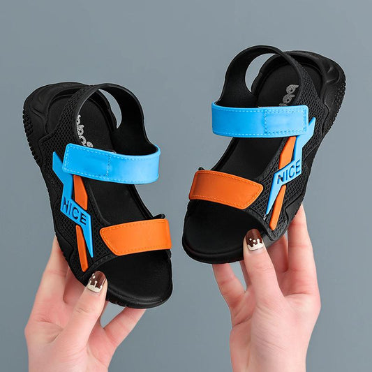 Girls Sandals Spring and Summer Non-slip Soft Bottom Cartoon Indoor Small, Medium and Large Children Outside Wear Student Beach Open-toe Sandals