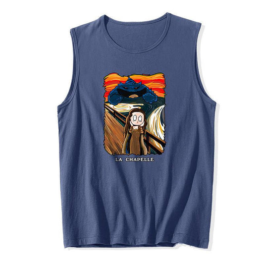 Cotton Vest Men's Summer Waistcoat Youth Trend Loose Sleeveless T-shirt