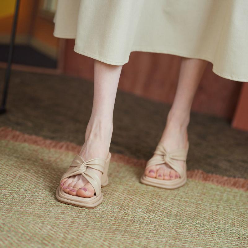 High-heeled Slippers Women's Summer Korean Version of All-match Comfortable Wedge Sandals Flip-flops Increased Sandals