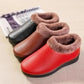 Winter Leather Women's Cotton Shoes Plus Fleece Warm Cotton Shoes Casual Non-slip Mother Shoes