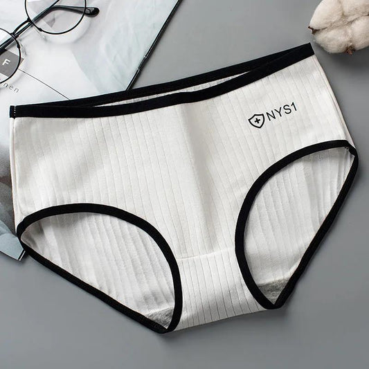 4-pack Japanese Antibacterial Briefs Women's Korean Style Cotton Underwear Sexy Mid-waist Breathable Thin Large Size Briefs