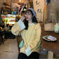 Autumn and Winter Loose Sweet Stitching Sweater Women's Knitted Long-sleeved Sweater