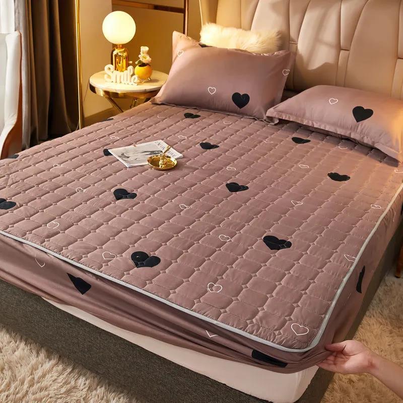 Thickened Mattress Cover Quilted Bed Sheet Cover Single and Double Skin-friendly Breathable Mattress Dust Cover Simmons Protective Cover