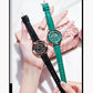 Women's Luxury Crystal Green Rhinestone Niche Watches Korean Style Quartz Watches Office Cut Crystal Diamond Wrist Watches