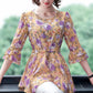 M-5XL Women's Spring and Summer Large Size Ice Silk Tops Female Half Sleeve Floral Printed Shirts