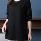 Spring Fall Long Sleeve Splicing T-Shirts Women Clothing Fashion Casual Plus Size Loose Tee Shirt Femme Tops Pullovers