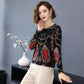 Women Printed Sweater Long Sleeve O-Neck Knitted Pullover Sweater Fashion Loose Jumper Tops Plus Size Knitwear Outwear