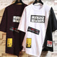 Men's Summer Stitching Short-sleeved T-shirt Male Student Korean Version Loose Five-point Sleeve Hip-hop Half-sleeve Male