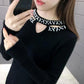 Knitted Beaded Top Women's Sweater Spring Style Slim Fit Bottoming Long Sleeve Sweater