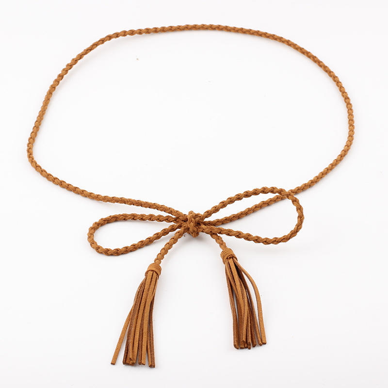 Womens Belt Style Candy Colors Hemp Rope Braid Belt Female Belt For Dress