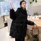 Mid-length Down Jacket Women's Winter Women's Hooded Stand-up Collar Loose Thick Bread Coat Jacket Winter Warmth Thick Cotton Jacket
