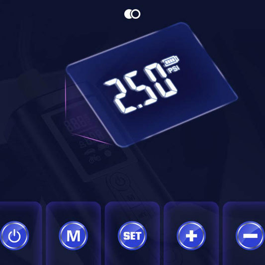 Car Air Pump Electric Portable Car Wireless Refilling Tire Dual Cylinder Multi-function Inflation Tool Compact Air Pump Preset Tire Pressure