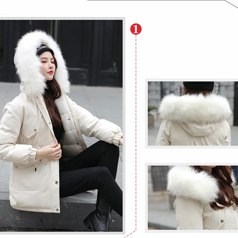 Thicken Warm Female Parker Clothing Winter Fashion Short Cotton Coat Fur Collar Plus Velvet Loose Padded Jacket