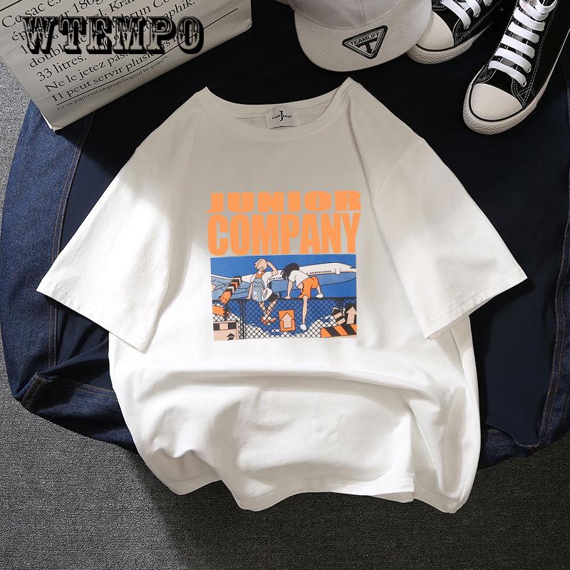 Fashion Plus Size Women T-shirt Cartoon Pattern Print Funny T-Shirt Women O-Neck Short Sleeve