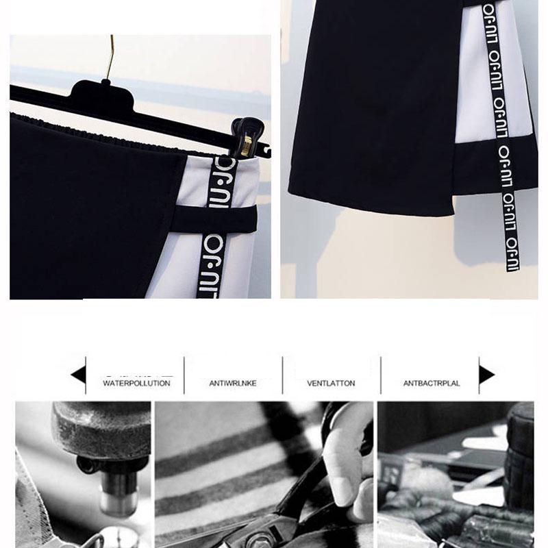 Fashion Women Skirt Set  Summer Bow V-neck Blouse Irregular Skirt Two-piece Set Female Thin Skirt Set