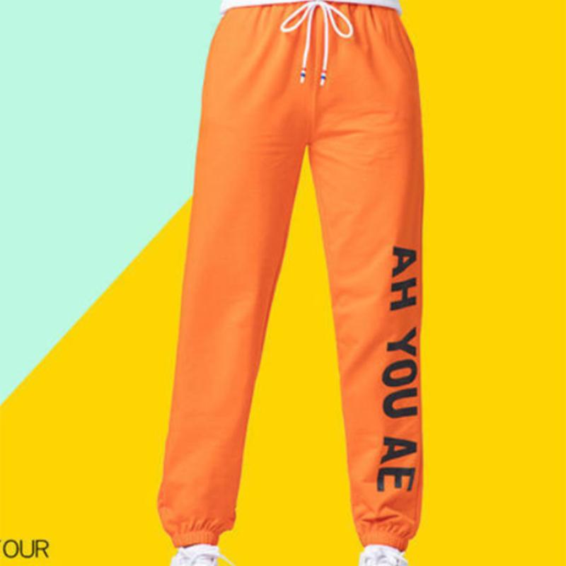 Women Leisure Harem Pants High Waist Wide Leg Trousers Pants Solid Street Sports Harajuku Joggers