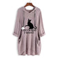 Women Casual Print Cat Ear Hooded Long Sleeves Pocket Irregular Top Blouse Shirt