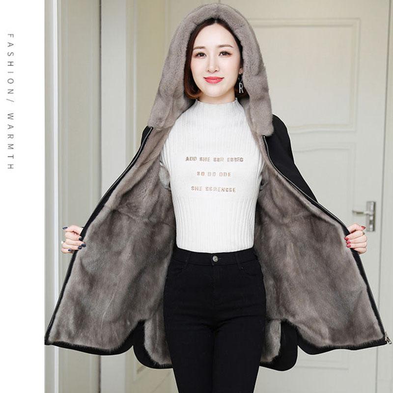 Winter Korean Thick Cotton-padded Jacket Mid-length Plus Velvet Thick Parker Hooded Plus Size Middle-aged Women's Jacket