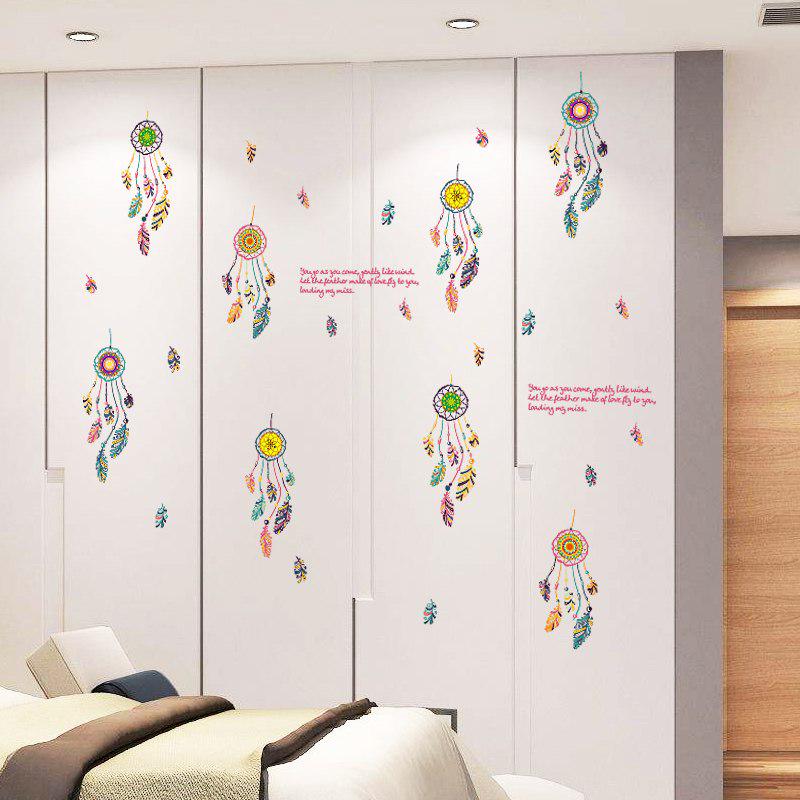 [sticker ]Windbell Feather Wall Stickers Bedroom Living Room Window Home Decoration Decals Children