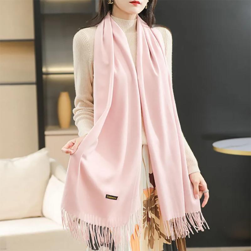 Cashmere Scarfs for Women Winter Warmth and Thick Solid Color Wool Scarfs Shawels Korean Wild Bib