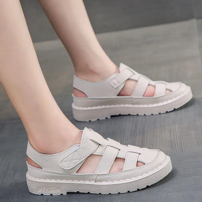 Summer Women's Sandals Fashion Outer Wear Baotou Hole Shoes Hollow Women's Shoes Beef Tendon Soft Bottom Beach Shoes Women