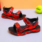 Summer Leisure Sandals Boys and Girls Fashion All-match Non-slip Black and Red Striped Student Sandals