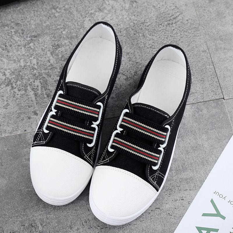 Women's Shoes Flat Lazy Canvas Casual Board Shoes Summer Canvas Slip-on Shoes