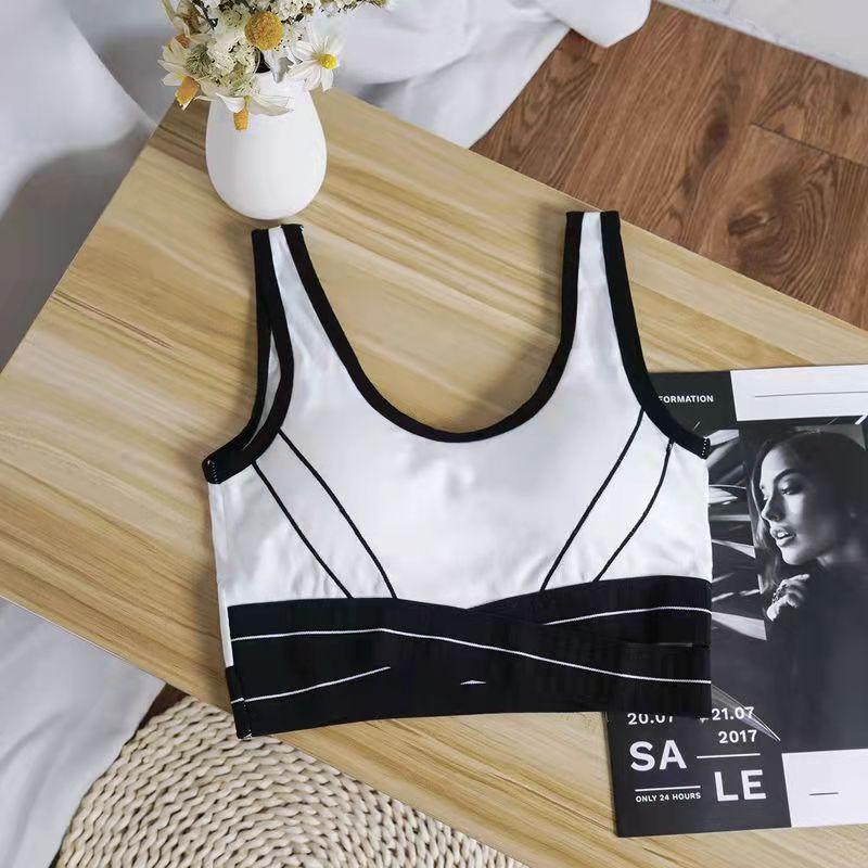 Sports Underwear Running Fitness Bra Shockproof and Anti-sagging Beautiful Back Underwear Outer Wear Wrap Bra Gather Chest Yoga Vest Camisole Top