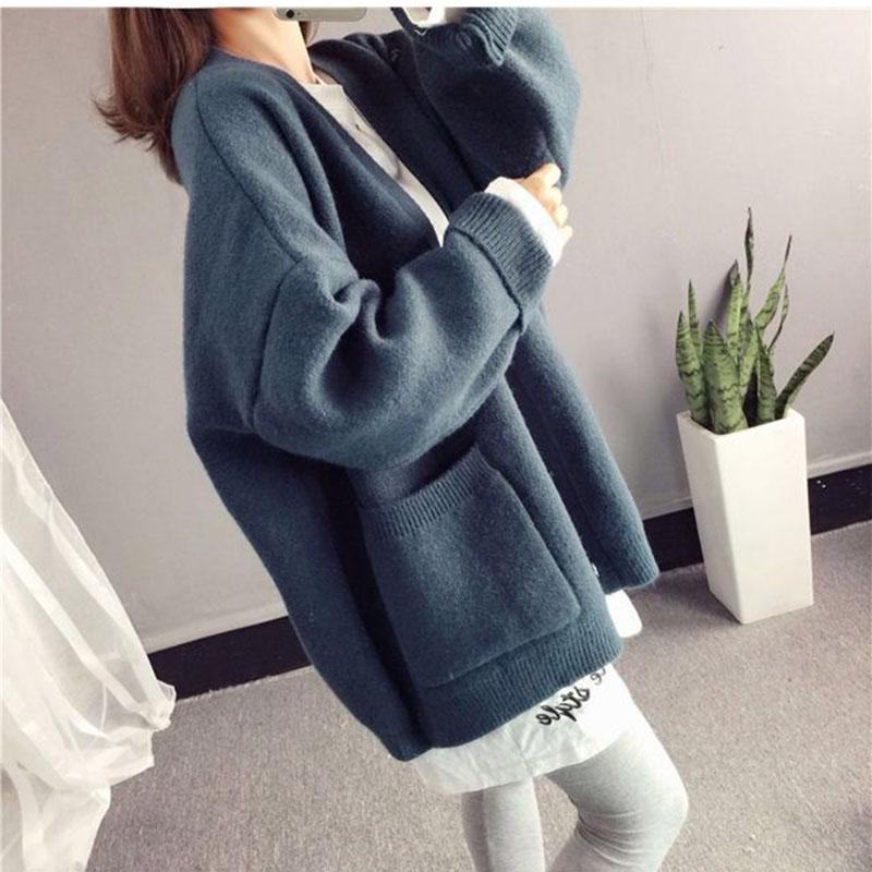 Knitted Cardigan Women Jacket Women Korean Version Loose Students Are Thin and Versatile Thick Sweater Jacket