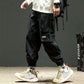 Overalls Sports Pants Men's Solid Color Trend Embroidered Logo Pocket Loose Ninth Pants Leggings Casual Pants Trend