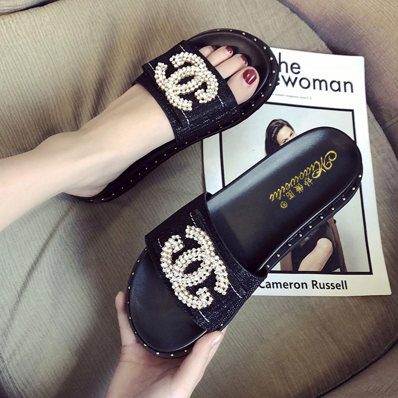 Women Summer Fashion Ladies Large Size Thick Sponge Cake Bottom Beach Seaside Sandals and Slippers