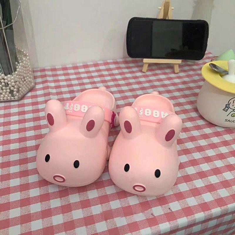 Cute Rabbit Soft Sole Slipper for Women Summer Non-slip Sandals Soft-soled Shoes Soft Bottom Beach Sandals